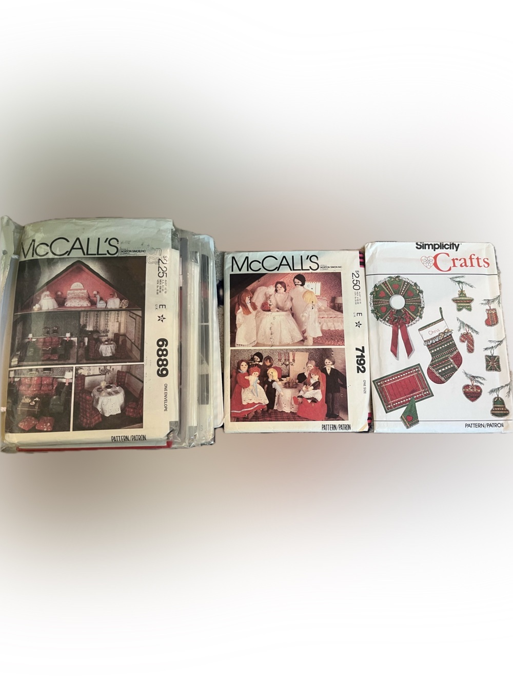 Vintage Home Holiday Crafts Sewing Patterns Lot - Christmas Easter Dollhouse